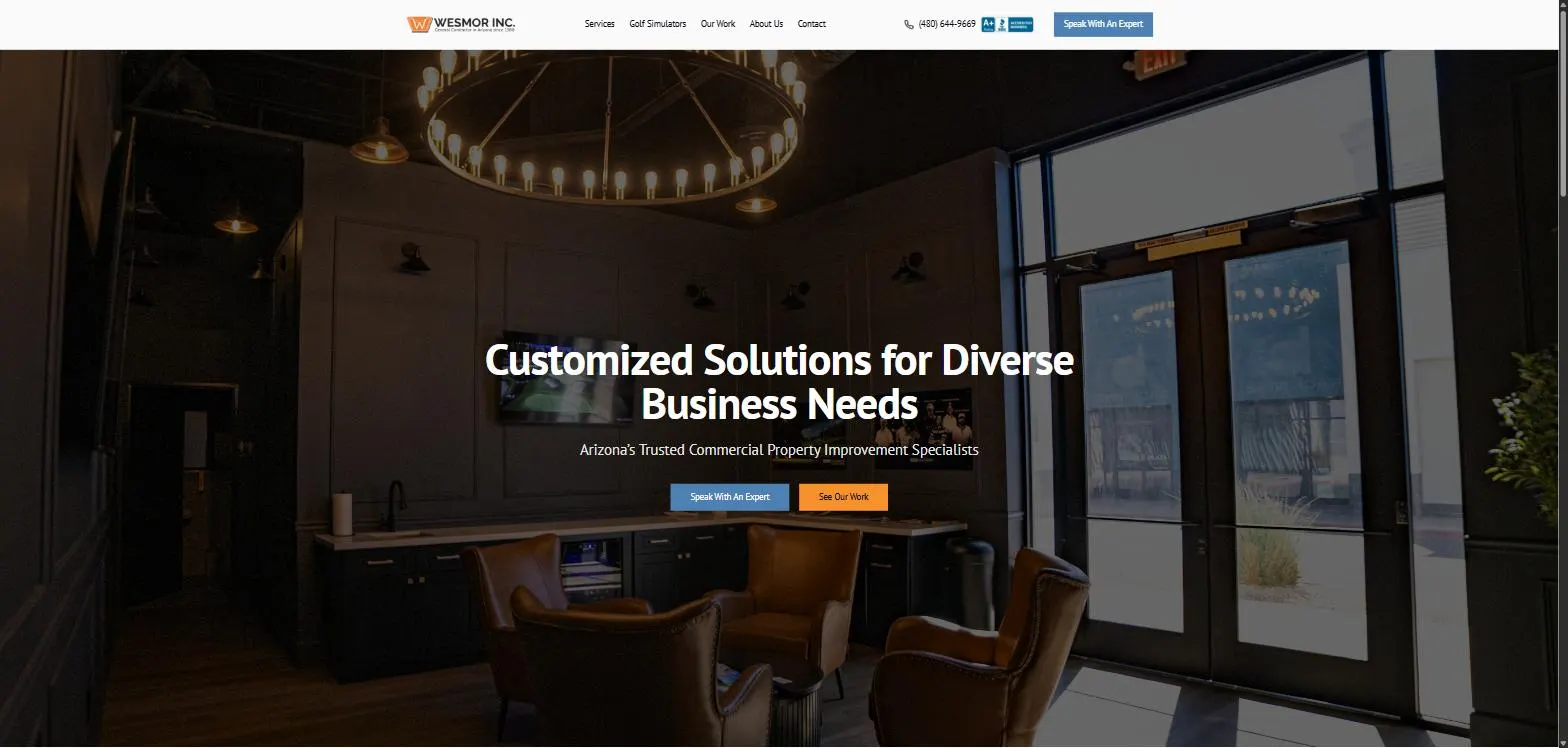 The Wesmor Construction website