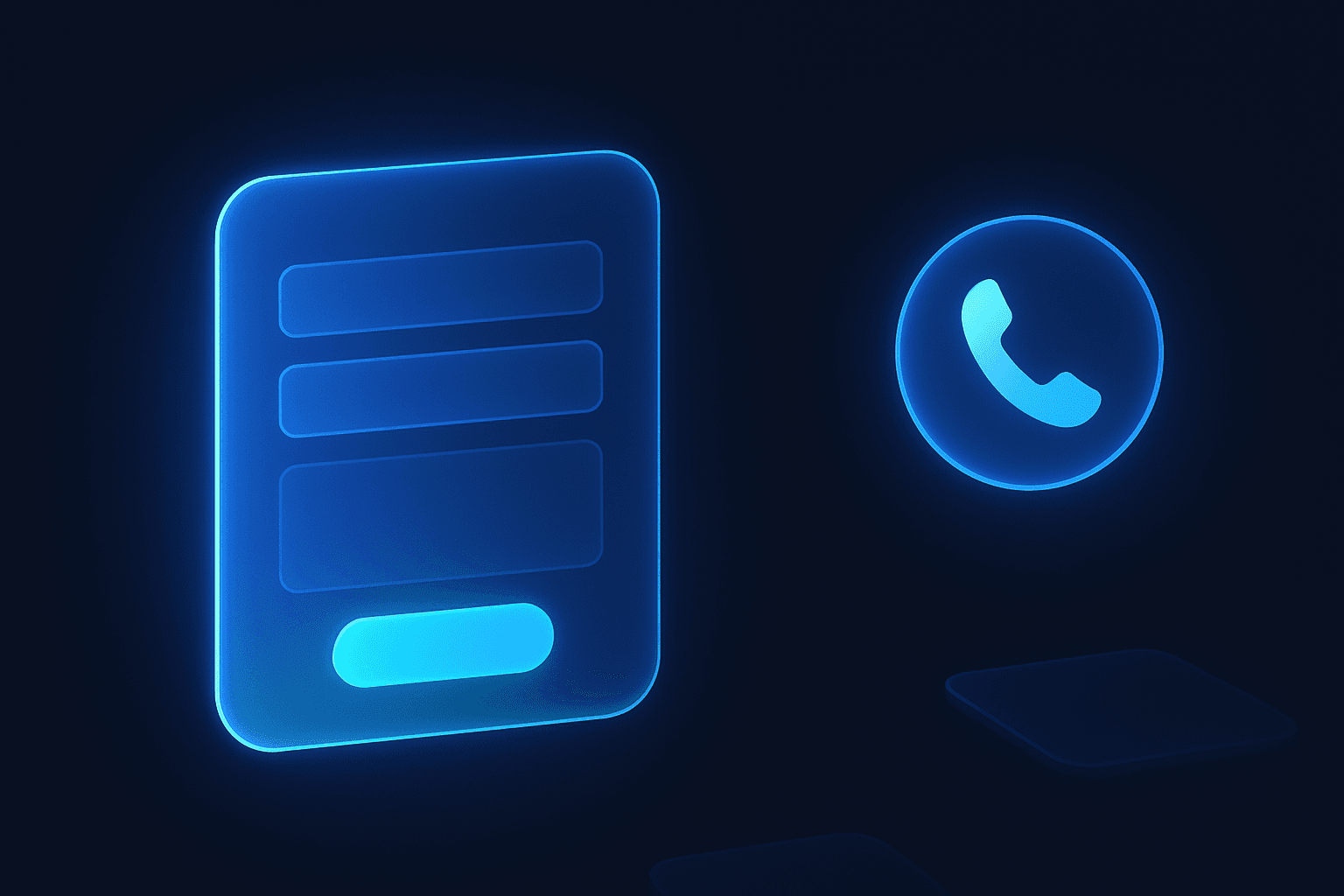 A mobile service website showing a sticky Call Now button and a short contact form